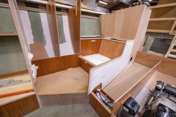 The interior construction of the Nordship 570 DS is progressing